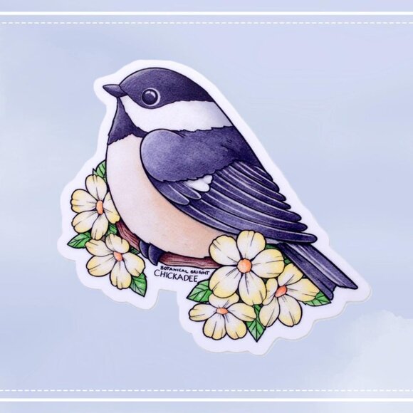3 for $15 - Chickadee Bird‎ Sticker - Waterproof Vinyl Nature Decal - Picture 1 of 6